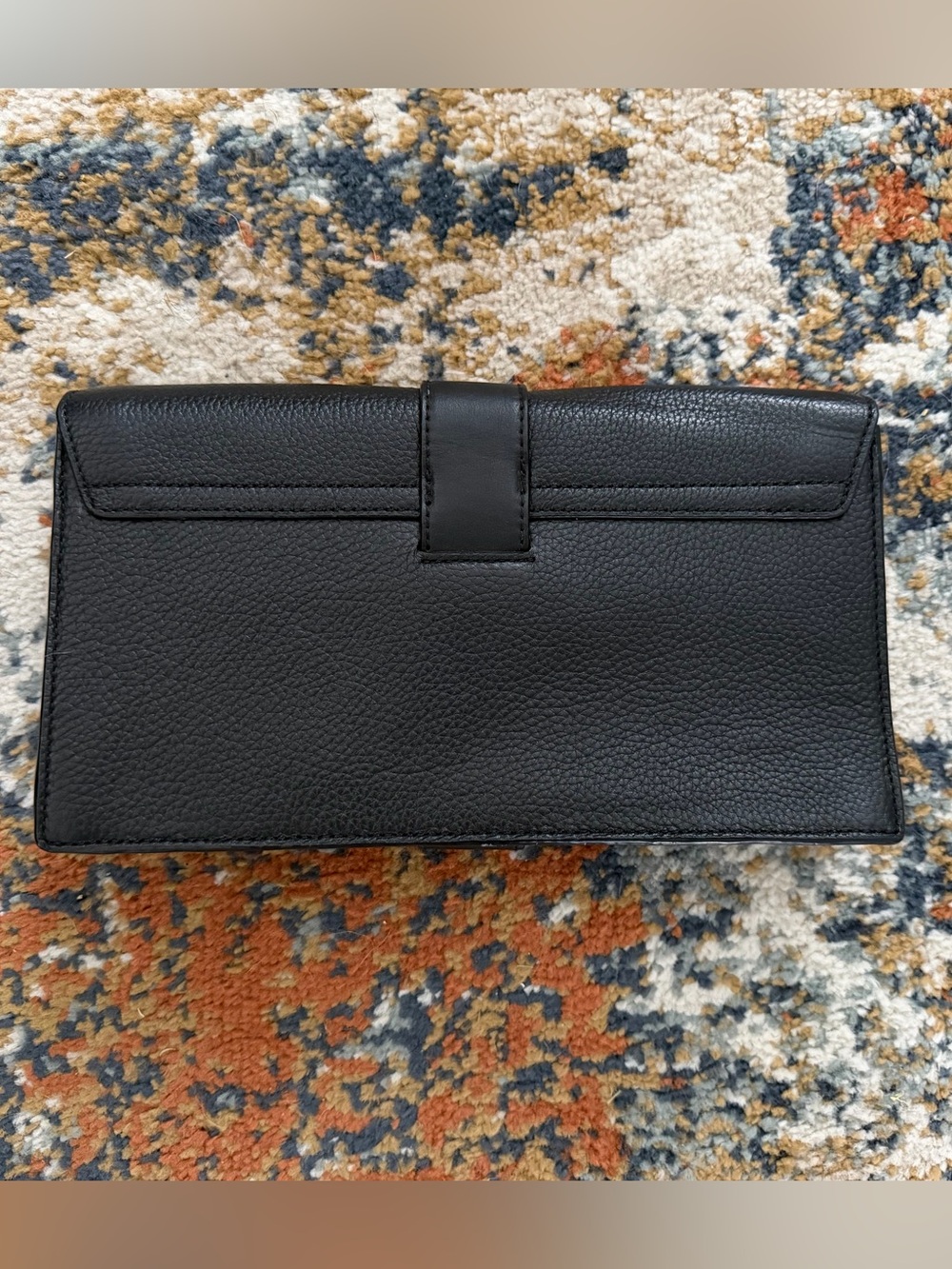 Kate Spade ♠️ Black Pebbled Leather clutch with Gold-Tone Lock - Picture 5 of 6